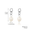 Earrings Pearl Chain Retro Geometric Metal Electroplated For Women