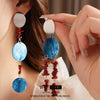 Earrings Plastic Resin Geometric Electroplating Oval Sequin Asymmetric Tassel Retro Ethnic Style Women's