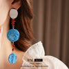 Earrings Plastic Resin Geometric Electroplating Oval Sequin Asymmetric Tassel Retro Ethnic Style Women's