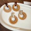 Earrings Plastic Resin Geometric Handmade Vintage Bamboo Straw Style