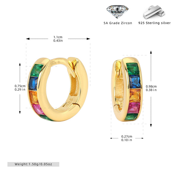 Earrings S925 Silver Geometric Light Luxury Inlaid Zircon
