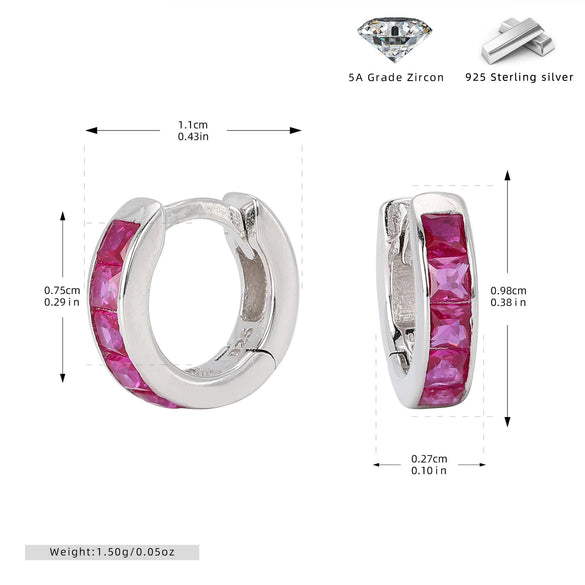Earrings S925 Silver Geometric Light Luxury Inlaid Zircon