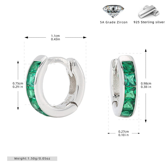 Earrings S925 Silver Geometric Light Luxury Inlaid Zircon