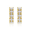 Earrings S925 Silver Geometric Moissanite Synthetic Carbon Silicon Stone Set With Diamonds Simple Style Women's