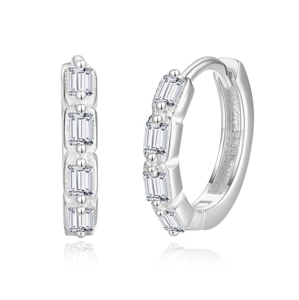 Earrings S925 Silver Geometric Trapezoidal Electroplated Highend