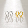 Earrings S925 Silver Geometric Trapezoidal Electroplated Highend