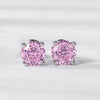 Earrings S925 Silver Inlaid Color Zirconium Geometric Simple Diamond Style