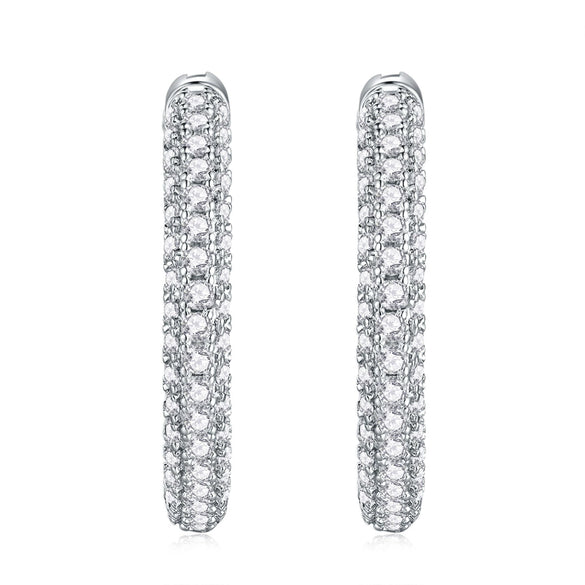 Earrings S925 Silver Moissanite Geometric Style Diamond Processed