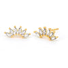 Earrings S925 Silver Needle Copper Crown Geometric Ins Style Electroplating