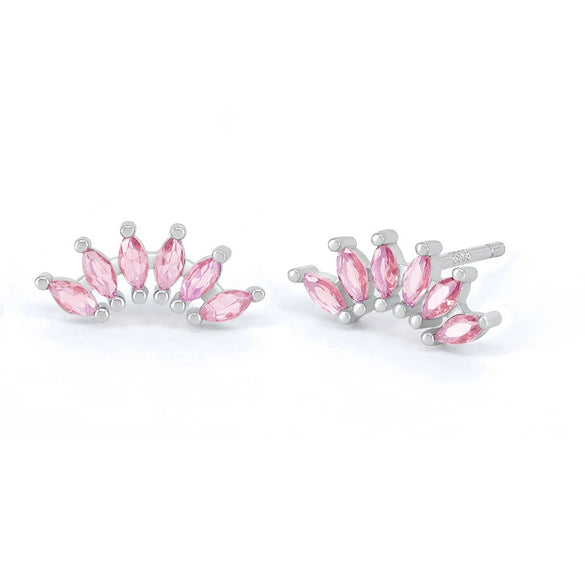 Earrings S925 Silver Needle Copper Crown Geometric Ins Style Electroplating
