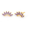 Earrings S925 Silver Needle Copper Crown Geometric Ins Style Electroplating