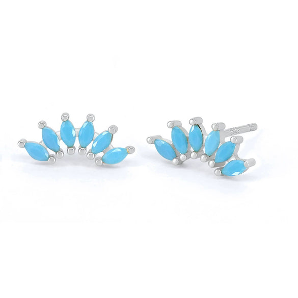 Earrings S925 Silver Needle Copper Crown Geometric Ins Style Electroplating