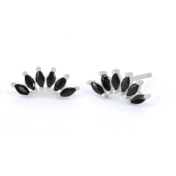 Earrings S925 Silver Needle Copper Crown Geometric Ins Style Electroplating
