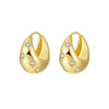 Earrings S925 Silver Needle Copper Zircon Geometric U Shape New Retro Light Luxury Allmatch