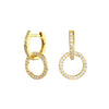 Earrings S925 Sterling Silver Geometric Zircon Inlaid