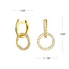 Earrings S925 Sterling Silver Geometric Zircon Inlaid
