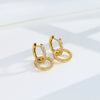 Earrings S925 Sterling Silver Geometric Zircon Inlaid