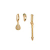 Earrings Set Brass Zircon Geometric Style For Women
