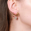 Earrings Set Brass Zircon Geometric Style For Women
