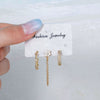 Earrings Set Brass Zircon Inlaid Geometric Fashion Artistic Women's