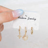 Earrings Set Brass Zircon Inlaid Geometric Fashion Artistic Women's