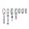 Earrings Set Copper Geometric Inlaid Zircon For Women