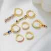 Earrings Set Copper Geometric Inlaid Zircon For Women