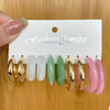 Earrings Set Mixed Material Alloy Cartoon Style With Letter Design And Oil Treatment
