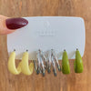 Earrings Set Mixed Material Alloy Cartoon Style With Letter Design And Oil Treatment