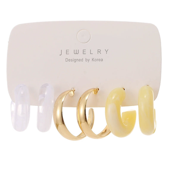 Earrings Set Mixed Material Alloy Cartoon Style With Letter Design And Oil Treatment