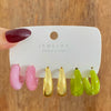 Earrings Set Mixed Material Alloy Cartoon Style With Letter Design And Oil Treatment