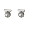 Earrings 925 Silver Copper Geometric Grey Pearl Electroplating For Women