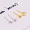 Earrings 925 Silver Copper Hoop Bean Round Ball Electroplating Diy Accessories