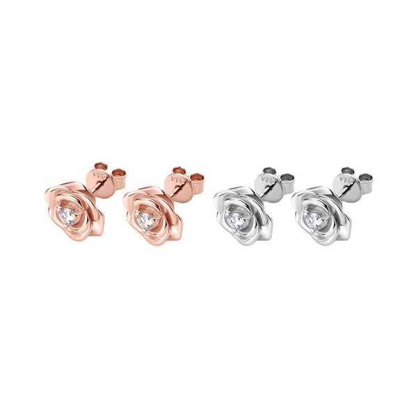 Earrings 925 Silver Geometric Small Fresh Style Electroplating Moissanite