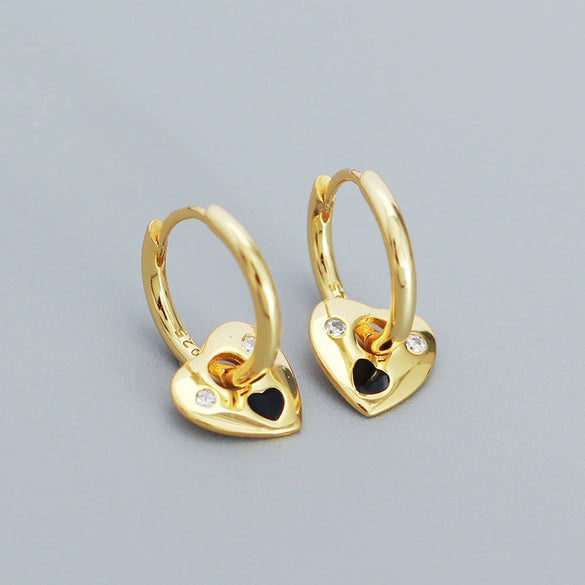 Earrings 925 Silver Heart Electroplating
