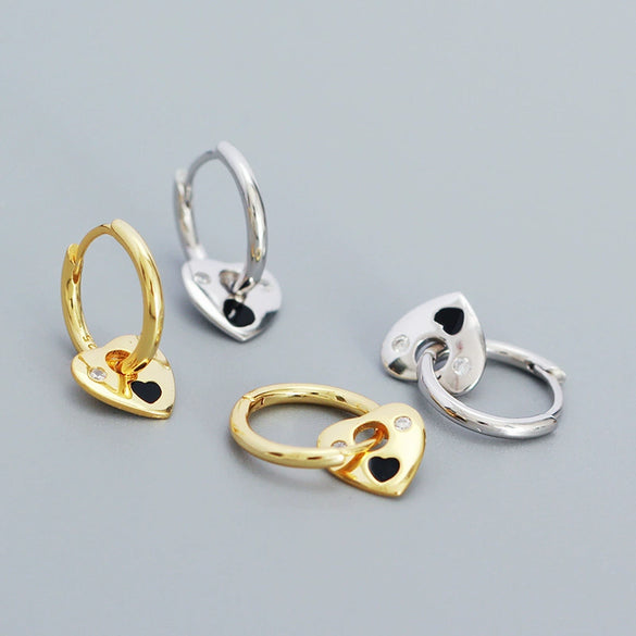 Earrings 925 Silver Heart Electroplating