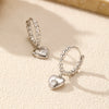 Earrings 925 Silver Heart Shape Flash Diamond Women