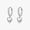 Earrings 925 Silver Heart Shape Flash Diamond Women
