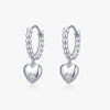 Earrings 925 Silver Heart Shape Flash Diamond Women