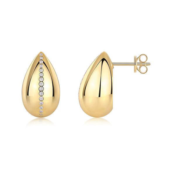 Earrings 925 Silver Moissanite Inlay Fashion Geometric Drop Shape For Women