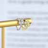 Earrings Silver Needle Copper Fourleaf Clover Geometric Flower Electroplated