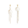 Earrings 925 Silver Pearl Acrylic Crystal Flowers Style