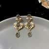 Earrings 925 Silver Pearl Drop Shape Baroque Retro Elegant Electroplating Alloy Women's