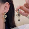 Earrings 925 Silver Pearl Drop Shape Baroque Retro Elegant Electroplating Alloy Women's
