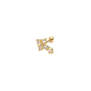 Earrings Stainless Steel Cross Thin Rod Inlaid Zircon With Letters Numbers Text