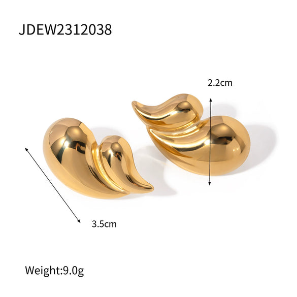 Earrings Stainless Steel Drop Shape Electroplated Original Design Light Luxury Highend