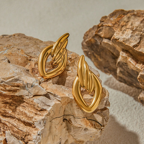 Earrings Stainless Steel Geometric Modern Minimalist Electroplating
