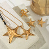 Earrings Stainless Steel Geometric Starfish Electroplating