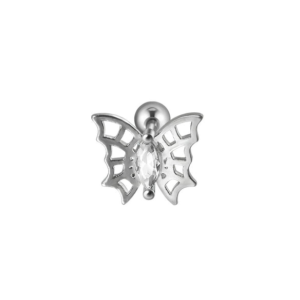 Earrings Stainless Steel Inlaid With Zircon Butterfly Dragonfly Design