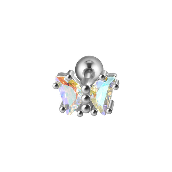 Earrings Stainless Steel Inlaid With Zircon Butterfly Dragonfly Design